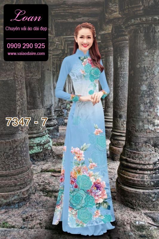 Vải áo dài hoa hồng