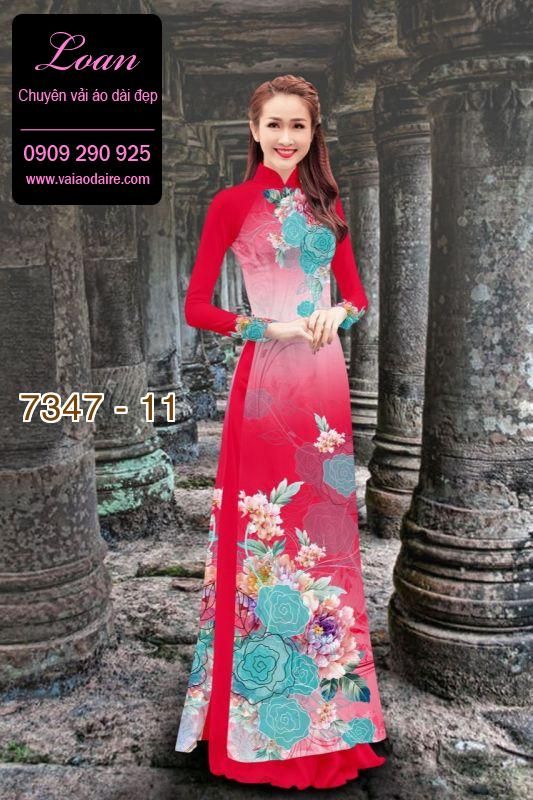 Vải áo dài hoa hồng