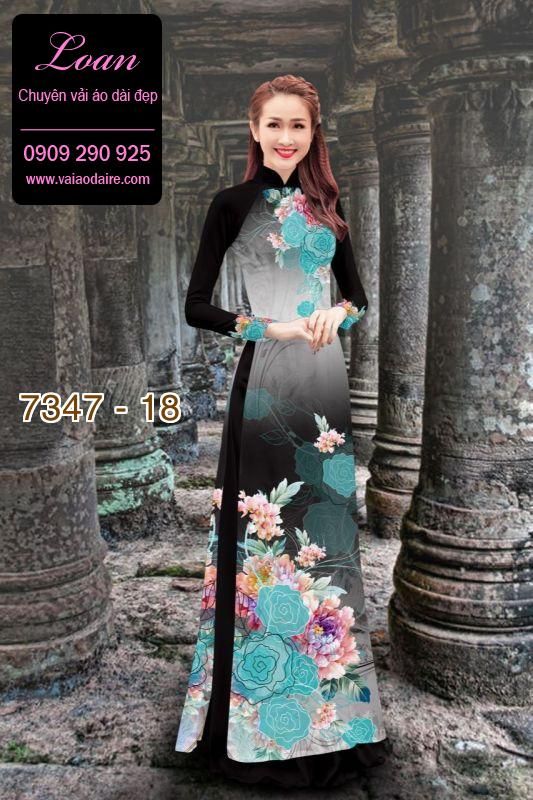 Vải áo dài hoa hồng