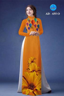 Vải áo dài hoa Hướng Dương-DT 735