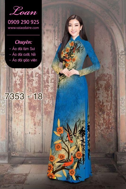 Vải áo dài hoa trên dưới