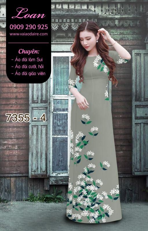 Vải áo dài hoa trên dưới