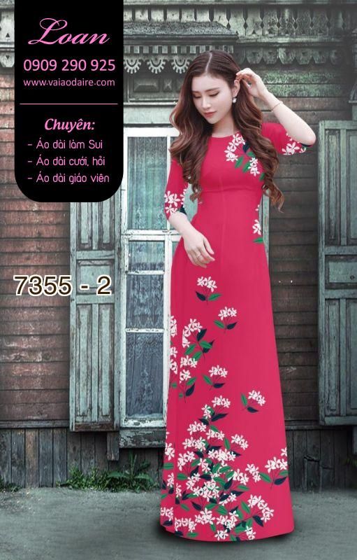Vải áo dài hoa trên dưới