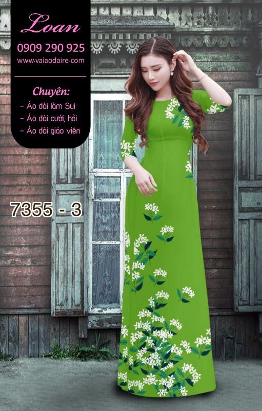 Vải áo dài hoa trên dưới
