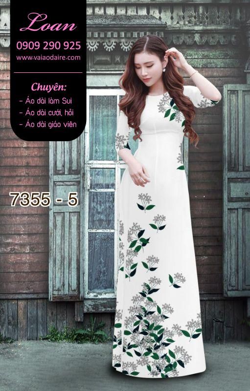 Vải áo dài hoa trên dưới