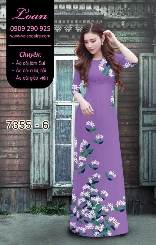 Vải áo dài hoa trên dưới