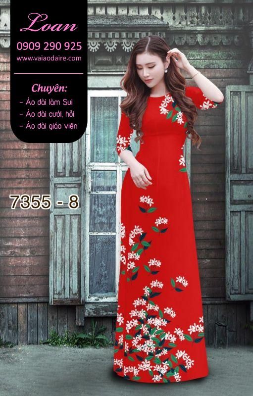Vải áo dài hoa trên dưới