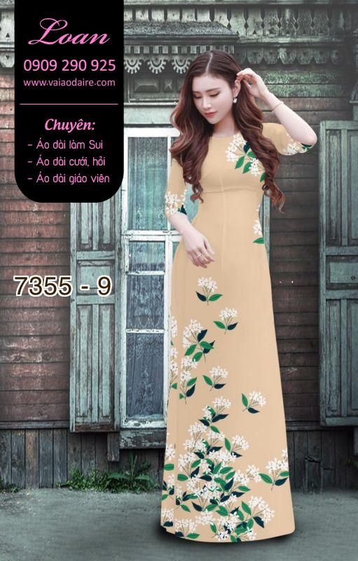 Vải áo dài hoa trên dưới