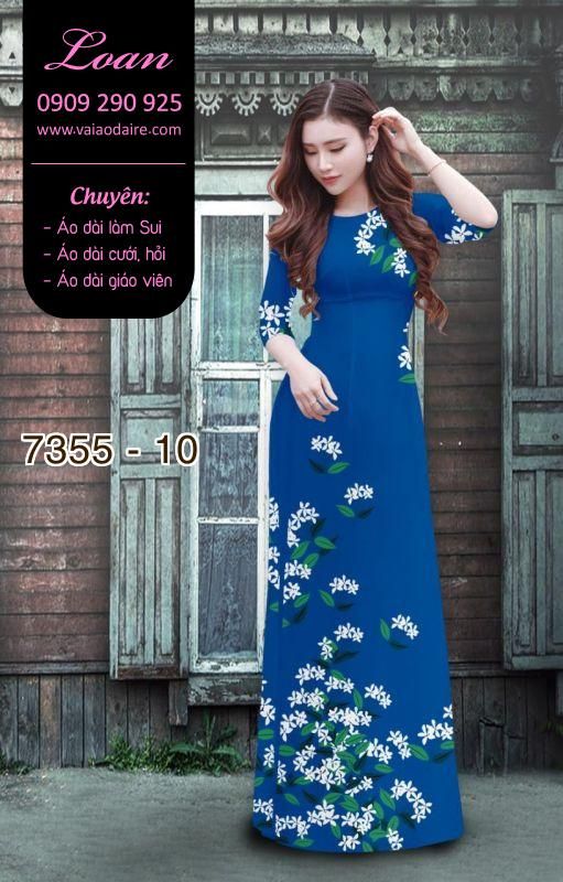 Vải áo dài hoa trên dưới