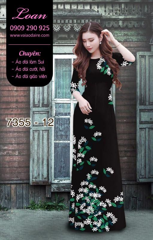 Vải áo dài hoa trên dưới