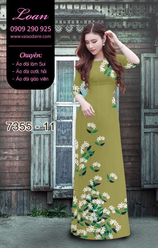 Vải áo dài hoa trên dưới