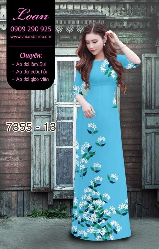 Vải áo dài hoa trên dưới