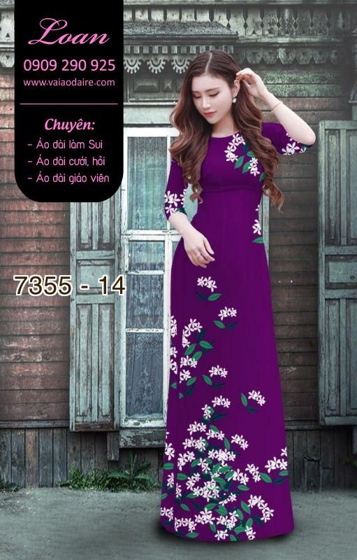 Vải áo dài hoa trên dưới
