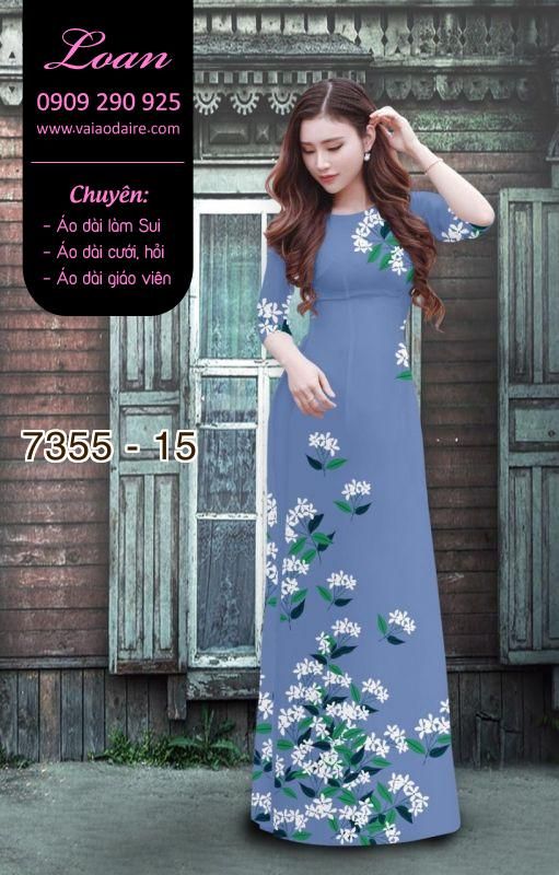 Vải áo dài hoa trên dưới
