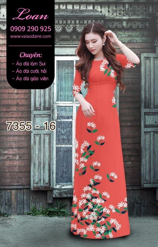 Vải áo dài hoa trên dưới