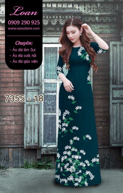 Vải áo dài hoa trên dưới