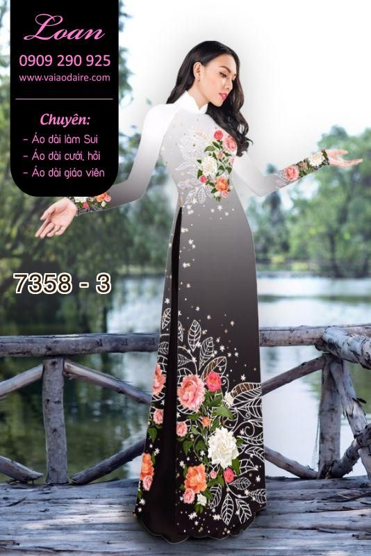 Vải áo dài hoa trên dưới