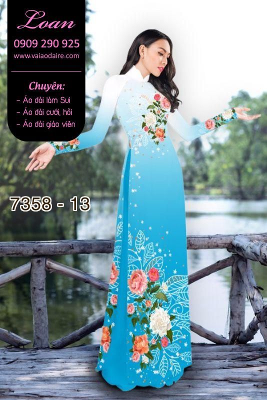 Vải áo dài hoa trên dưới