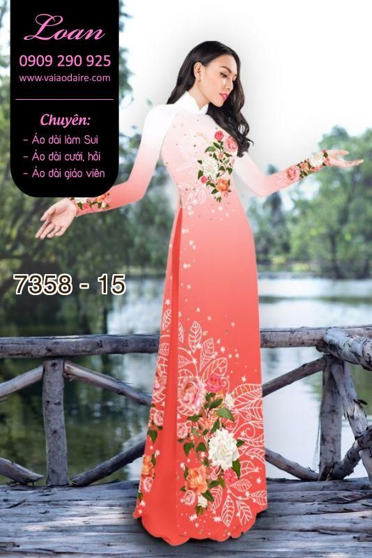 Vải áo dài hoa trên dưới