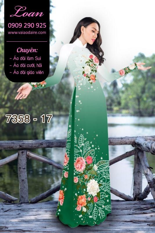 Vải áo dài hoa trên dưới