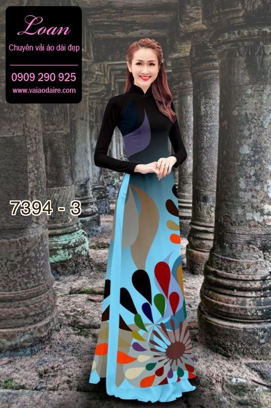 Vải áo dài hoa 3D