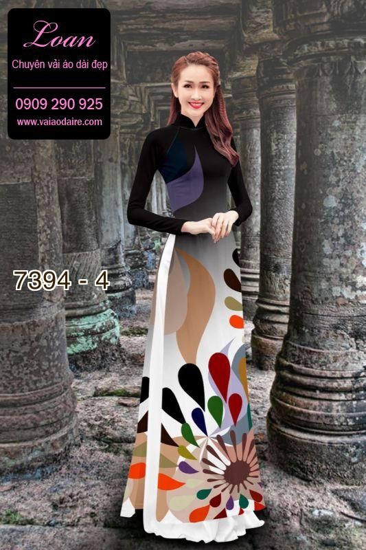 Vải áo dài hoa 3D