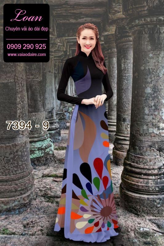 Vải áo dài hoa 3D