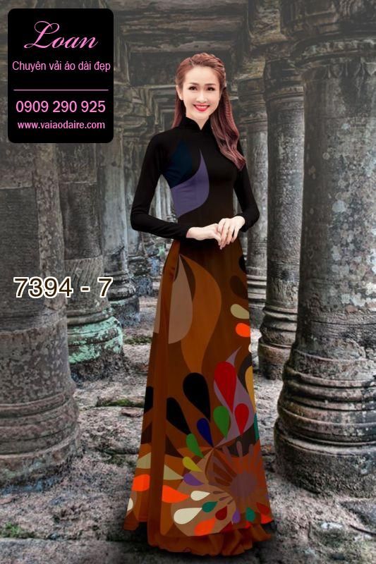 Vải áo dài hoa 3D