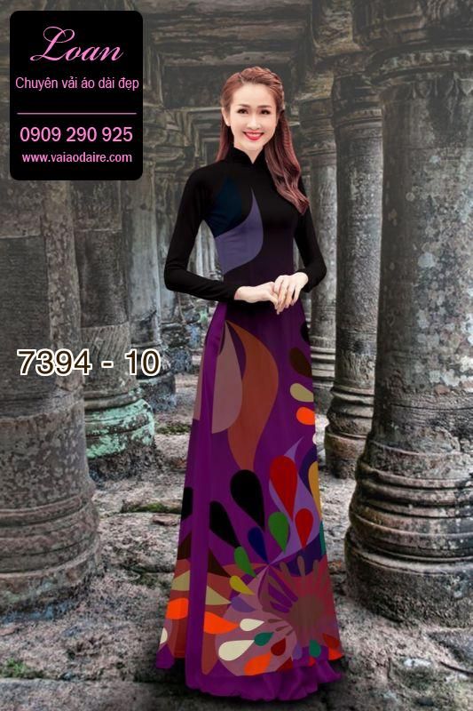 Vải áo dài hoa 3D