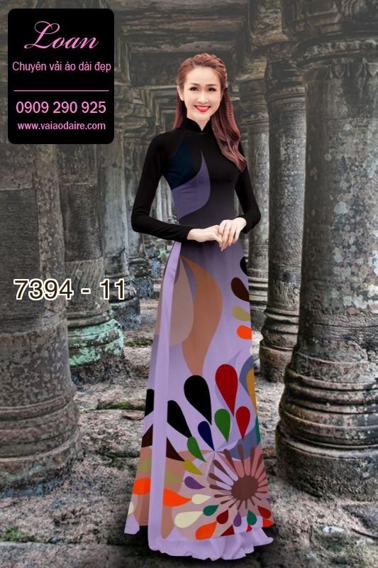 Vải áo dài hoa 3D
