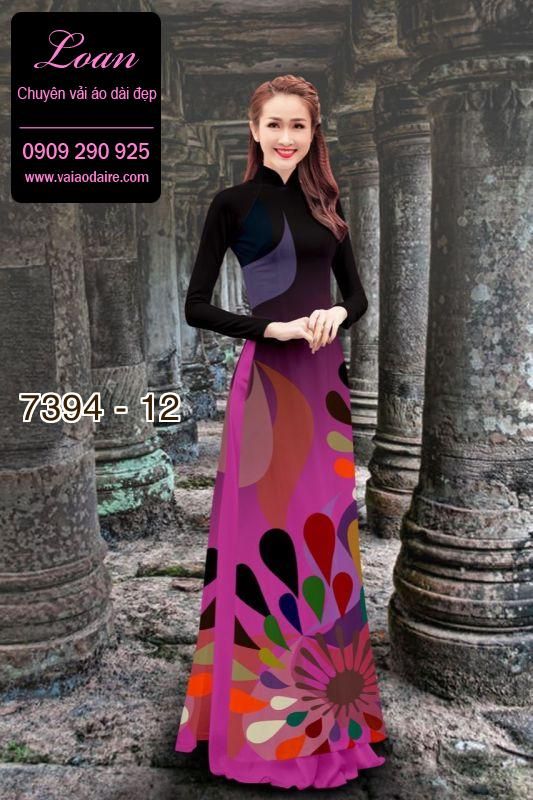 Vải áo dài hoa 3D