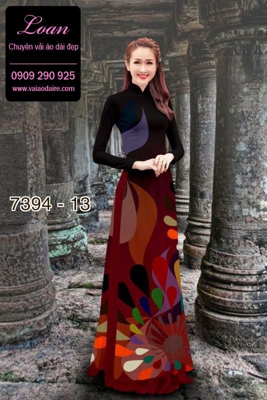 Vải áo dài hoa 3D