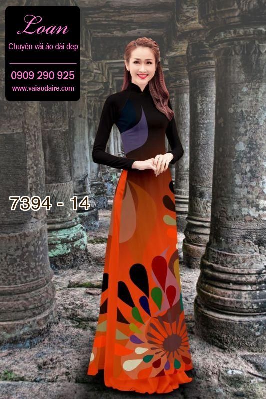 Vải áo dài hoa 3D