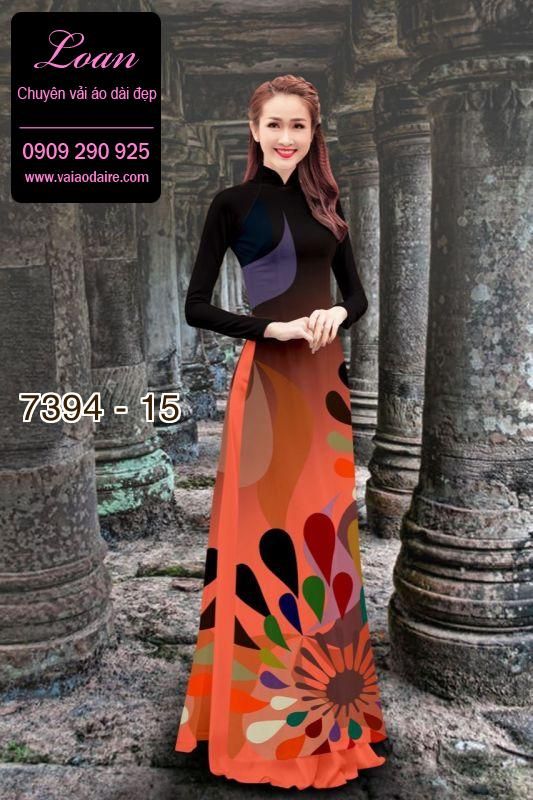 Vải áo dài hoa 3D