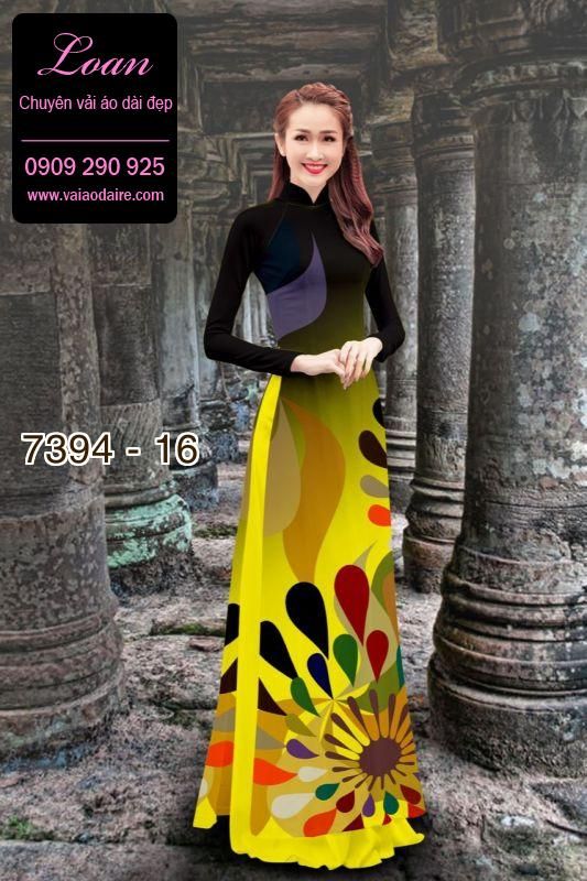 Vải áo dài hoa 3D