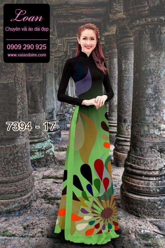 Vải áo dài hoa 3D
