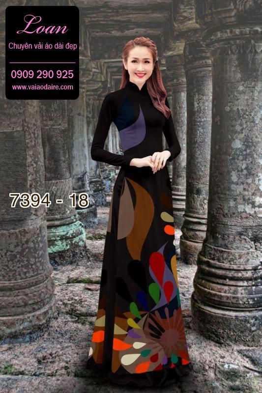 Vải áo dài hoa 3D