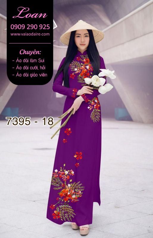 Vải áo dài hoa Phượng Vải áo dài hoa Phượng