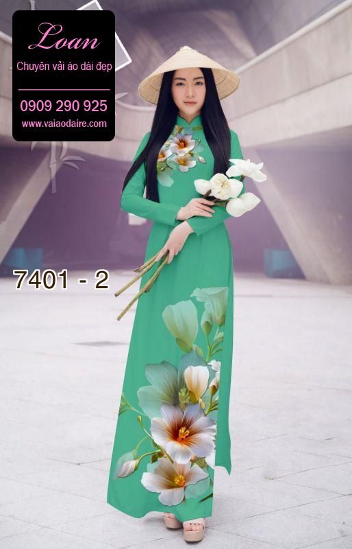 Vải áo dài hoa 3D