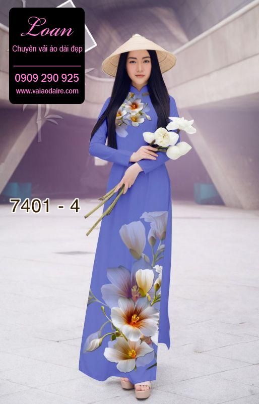 Vải áo dài hoa 3D