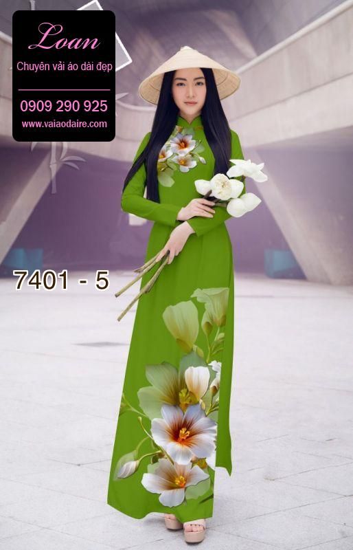 Vải áo dài hoa 3D