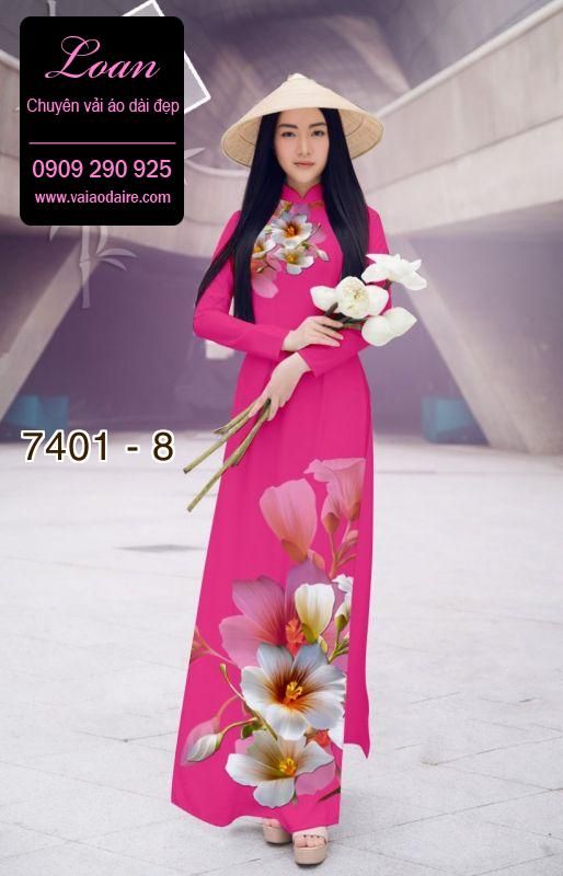 Vải áo dài hoa 3D