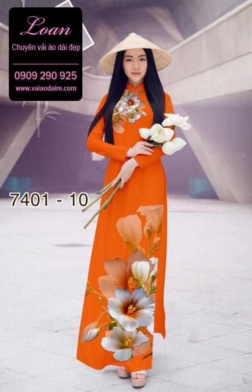 Vải áo dài hoa 3D