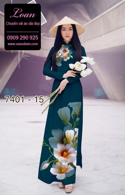 Vải áo dài hoa 3D