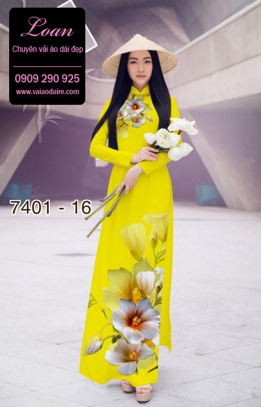 Vải áo dài hoa 3D