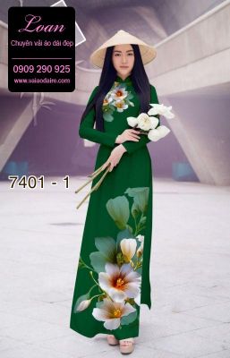 Vải áo dài hoa 3D-DT 7401