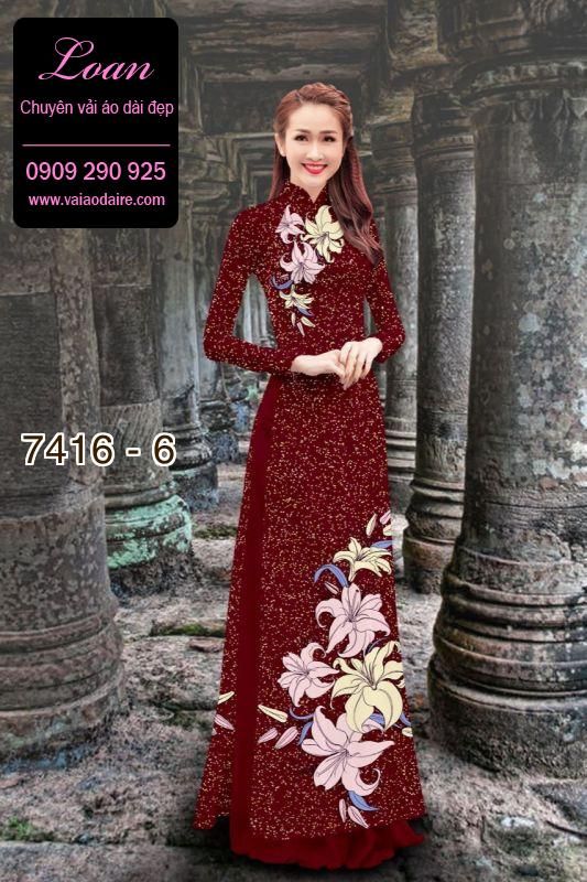 Vải áo dài hoa trên dưới