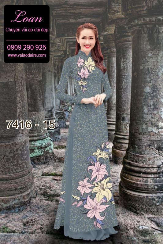Vải áo dài hoa trên dưới