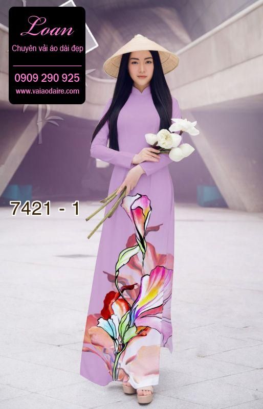 Vải áo dài hoa 3D