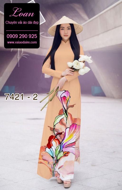 Vải áo dài hoa 3D